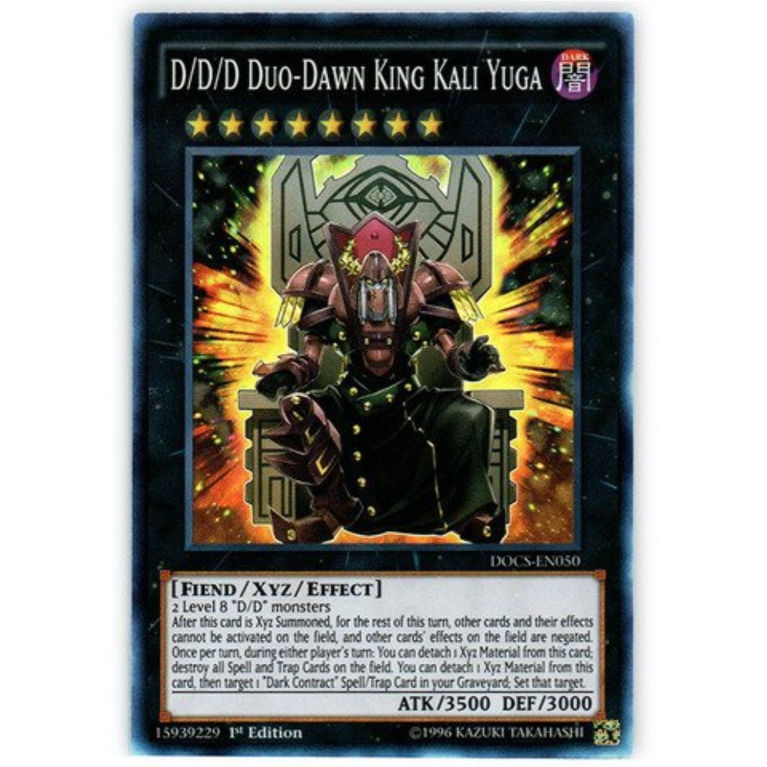 Yu Gi Oh D D D Duo Dawn King Kali Yuga Docs En050 Dimension Of Chaos 1st Edition Super Rare Walmart Com Walmart Com
