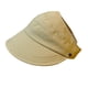 thumbnail image 2 of Sombrero para el sol para mujer, sombrero informal de ala ancha con protección solar, sombrilla, cola de caballo, senderismo Caqui, 2 of 9
