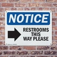 thumbnail image 4 of (2 Pack) Restrooms This Way Please [Right OSHA Notice Sign 24 Inch X 18 Inch Plastic Sign, Weather Resistant, UV Protected for Workplace, Business, and Construction Site, Made in the, 4 of 8