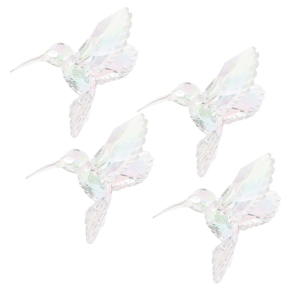 FONDOTIN 4Pcs Hanging Acrylic Hummingbird Ornaments Clear Bird Shape Decoration