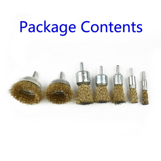 BAMILL 7Pcs/Set Drill Steel Wire Brushes Wheel Cup Metal Cleaning Rust