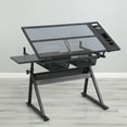 thumbnail image 4 of Yesurprise Drafting Printing Table with Chair 0-75° 31.5"-49.5" Adjustable Height Tempered Glass Drawing Table Suitable for Drawing Crafting Painting, 4 of 8