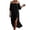 *1-Black, variant on Women's Off Shoulder Cotton Linen Midi Dress, Summer Casual Beach Vacation Dress For Women, Ladies' Elbow Sleeve Side Split Flowy Dress,Blue,S-3XL