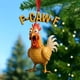 thumbnail image 3 of Adornos navideños, adornos navideños, regalos navideños, divertidos adornos navideños de pollo enojado, decoración navideña, colgante de pollo, pieza decorativa de pollo, 3 of 6