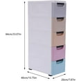 thumbnail image 3 of 5 Tier Plastic Drawers Narrow Dresser Storage Cabinet, Mobile Stackable Clothes Storage Tower, Suitable for Home, Office, Bedroom Storage Cabinet, 7.87 * 15.75 * 33.07in (Muted Mixed Colors), 3 of 9