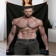 thumbnail image 2 of Soft and Comfortable Hugh Warm The Wool Jackman Blanket Fan Gift Suitable for Room Sofa Bed Car Lets Trip Camping Sofa Decoration Merch Fresh Love Stuff Blanket 30x40, 2 of 6