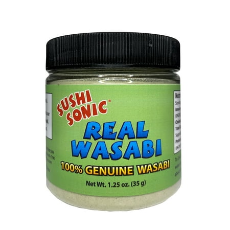 Sushi Sonic 100% Real Wasabi Powder, No Fillers, Vegan, Non-GMO, Use Authentic Wasabi Powder for Traditional Flavor, 1.25 oz jar