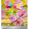thumbnail image 2 of Soimoi Cotton Duck Fabric Leaves & Rose Floral Print Fabric by the Yard 56 Inch Wide, 2 of 3