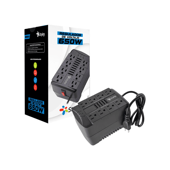 Regulador De Voltaje Stylos RE650 1200VA 650W 8 Contactos