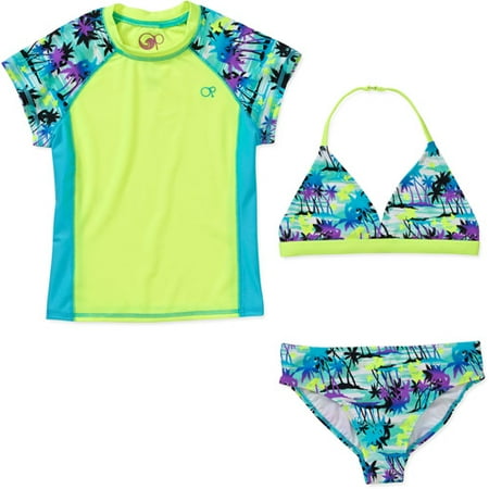 Op Girls' 3-piece Rashguard And Bikini S