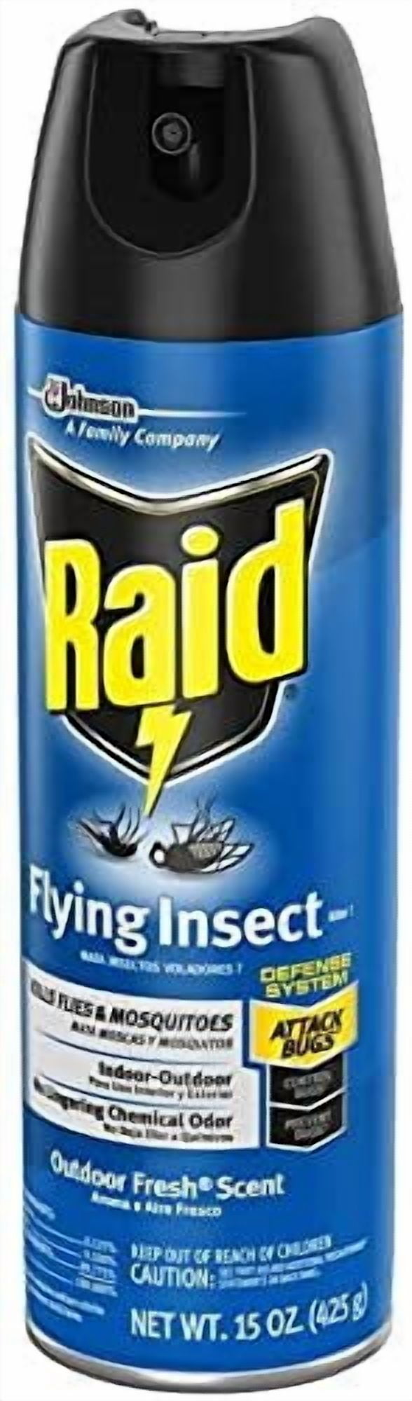 Raid Flying Insect Killer, Aerosol Insecticide Spray for Flying Insects, 15 Ounce Pack of 6 — Residential Use, Standard Application