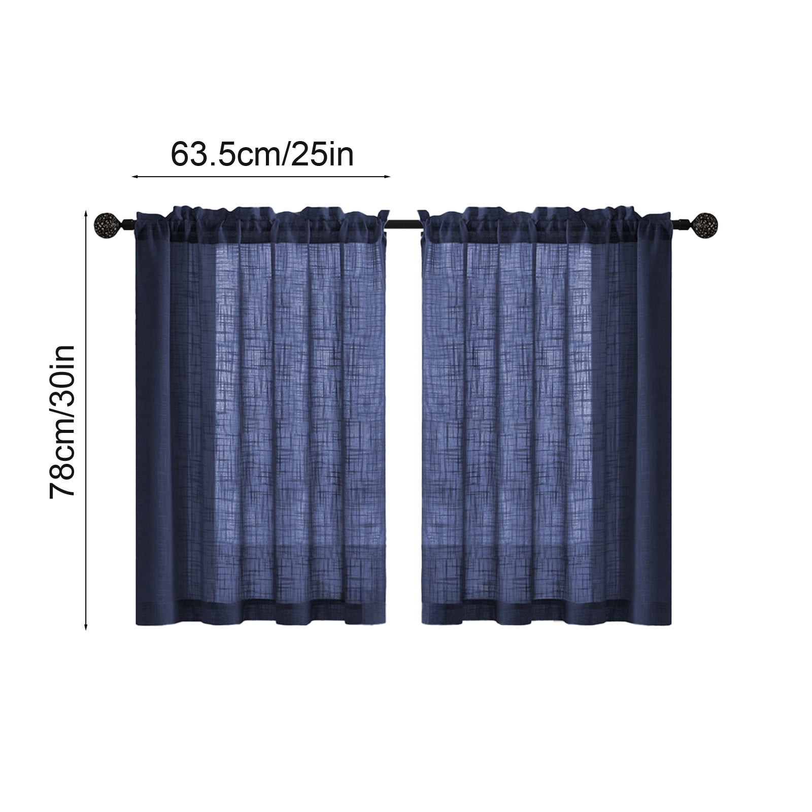 Swiftyle 2 Pcs Linen Bathroom Curtain Vintage Style Semi-Transparent Privacy Window Treatment for Kitchen Decor