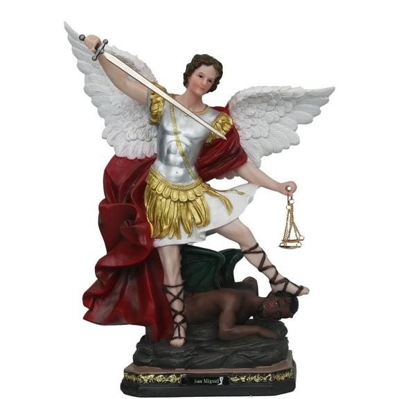 San Miguel Arcángel 16.5" Resin Religious Tabletop Decor St. Michael