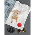 thumbnail image 3 of Cute Abyssinian Cat Playing T-Shirt Women -Image by Shutterstock, Female Small, 3 of 4
