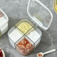 thumbnail image 5 of 4 Compartment Spice Jar Set with Handle Transparent Plastic Seasoning Containers Kitchen Storage Organizer for Kitchen/Dining(White),Hulucky, 5 of 9