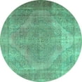 thumbnail image 1 of Ahgly Company Indoor Round Persian Turquoise Blue Traditional Area Rugs, 7' Round, 1 of 4