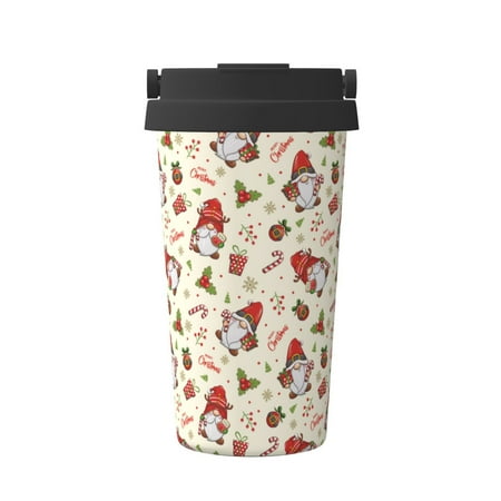 

Uemuo cute Santa with Gifts Print Carry Insulated Coffee Mug Travel Mug with Hidden Handle Insulated Coffee Flask Leak-proof Travel Mug Insulated Mug for Office