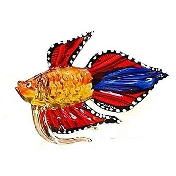 Figurines de Poissons en Verre Soufflé 2 Pouces" Fait Main, Idées Cadeaux pour Maison de Poupée, Animaux Aquatiques Miniatures, Décoration Cool No.1