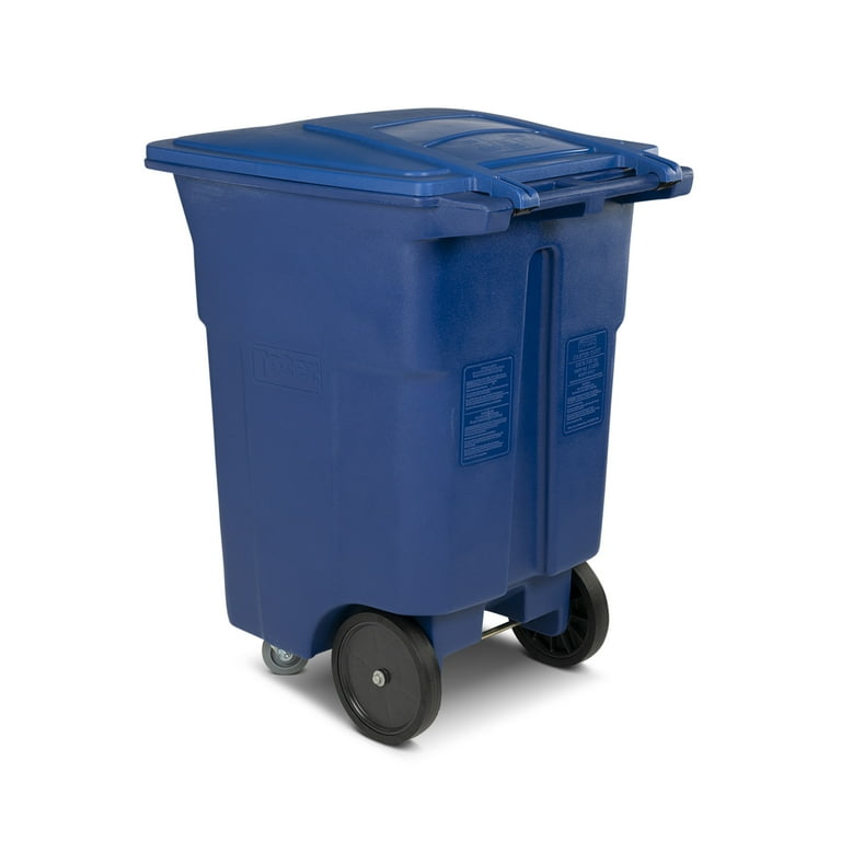 Toter 96 Gal. Blue Trash Can with Casters and Lid - Walmart.com