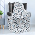 thumbnail image 4 of Blue and White Soft Flannel Fleece Throw Blanket, Journalism Mass Media Communication Theme Press TV News, Cozy Plush for Indoor and Outdoor Use, 70" x 90", Pale Blue Dark Blue, by Ambesonne, 4 of 5