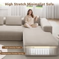 thumbnail image 6 of Indecor Home 105" Modular Sectional Sofa Couch, Upholstered 2-Piece Corduroy Sofa L-Shape Deep Seat Sofa Cloud Couch Chaise, Modern Minimalist Sleeper Sofa Set for Living Room, Office, Gray, 6 of 9