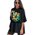 thumbnail image 4 of Plus Size Shirt for Women Black Tops for Women Short Sleeves Shirt for Women ST Patrick T Shirt Crewneck Shirt for Women L, 4 of 5