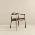 thumbnail image 4 of Eva Mid-Century Modern Pu Leather Upholstered Dining Chair in Black, 4 of 5