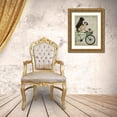 thumbnail image 3 of Fab Funky 25x32 Gold Ornate Wood Framed with Double Matting Museum Art Print Titled - Pugs on Bicycle, 3 of 4