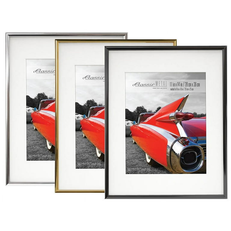 MCS Classic Aluminum Frame Silver - Frame Opening: 11x14 - Mat Opening: 8x10