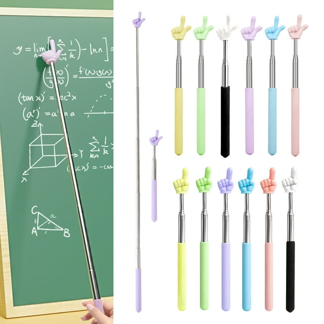 Musbetu Telescopic Teachers Pointer Extendable Finger Pointer Stick Handheld Guiding Wand for School Office Classroom Presentation Teaching Supplies