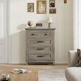 thumbnail image 3 of 4 Drawer Dresser for Bedroom,34.8" Tall Bedroom Dresser with Large Drawer& Black Handles,Wooden Storage Organizer Cabinet Chest of Drawer for Living Room,Hallway, 3 of 7