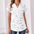 thumbnail image 4 of BOMYJESK Women's Tops Short Sleeve V Neck Tee Shirts Business Casual Floral Print Basic Blouses 2026 Spring Trendy Beach Vacation Loose Fit Clothes White XL, 4 of 7