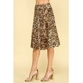 thumbnail image 5 of Made by Johnny Women's Lightweight Fold Over Flared Midi Skirt L LEOPARD, 5 of 7