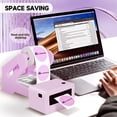 thumbnail image 6 of GUERMOK Thermal Shipping Label Holder for Rolls & Fan-Fold, Fragile Stickers for Shipping, Label Stand Desktop Printer Holder-Home Office Accessory Sticker Dispenser for Holographic (Purple), 6 of 7