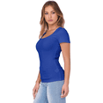 thumbnail image 2 of Camiseta de Canalé Entallada para Mujer, Azul , Talla XL, 2 of 9