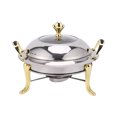 thumbnail image 1 of Plateau Rond Anti-Frottement en Acier Inoxydable pour Buffet avec Couvercle, Porte-Carburant, Matériau en Métal, Capacité de 3 L, Chauffage Uniforme, Durable, pour Cuisine, Fête, Traiteur, Événements, 1 of 3