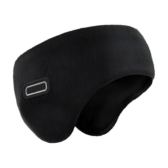 TELOLY Ear Covers Winter Double-Layer Ear Warmers Earmuffs Headband Lined Winter Ear for Men Women Running Cycling Black One Size