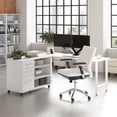 thumbnail image 2 of Scranton & Co Engineered Wood 72W x 24D Computer Desk with Storage in White, 2 of 8