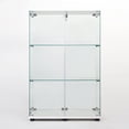 thumbnail image 5 of White Two-Door Glass Cabinet with 3 Shelves for Craft Room Storage, 5 of 7