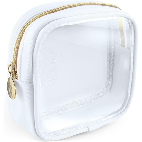 Small Clear Makeup Bags with Zipper Mini Cosmetic Pouch Transparent Organizer