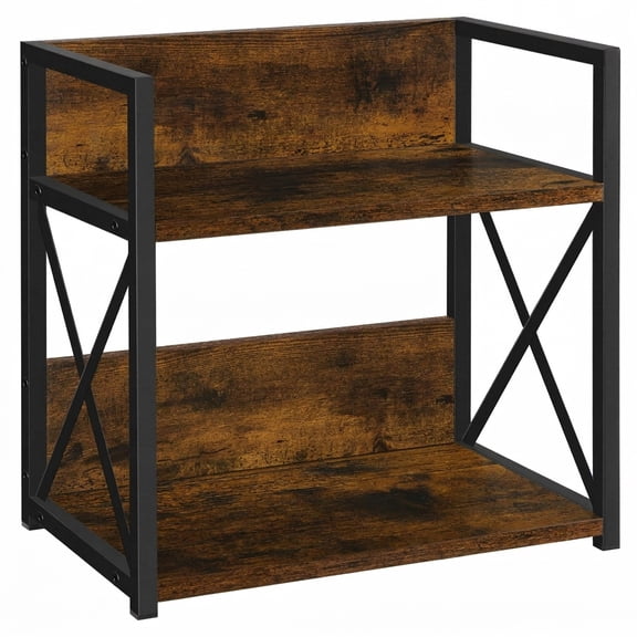 Rustic Brown Medium 2 Tier Countertop Spice Rack & Coffee Bar Organizer