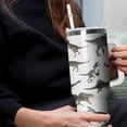 thumbnail image 6 of 40 oz Dinosaur Tumbler with Handle and Straw, Insulated Stainless Steel Cup with Lid, Travel Coffee Mug Water Bottle, Animal Lovers Women Gifts, 6 of 6