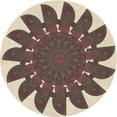 thumbnail image 1 of Ahgly Company Indoor Round Patterned Sepia Brown Area Rugs, 8' Round, 1 of 6