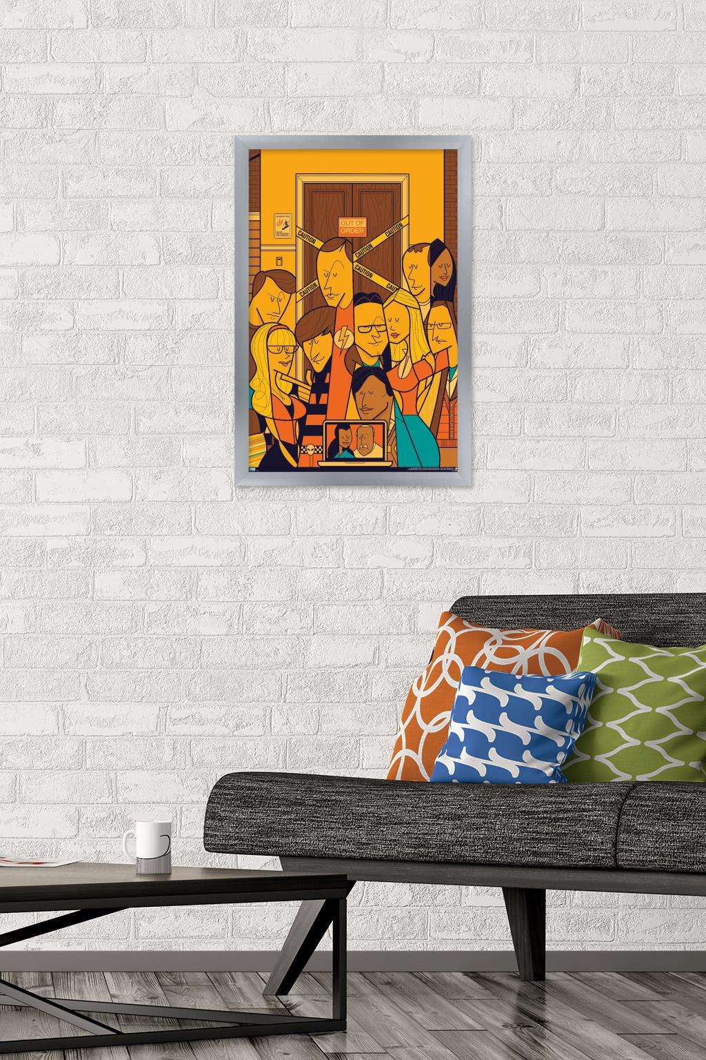 The Big Bang Theory - Elevator Wall Poster, 14.725" x 22.375", Framed