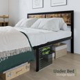 thumbnail image 3 of Algherohein Metal Queen Bed Frame with Headboard Wood,No Box Spring Needed, 3 of 6