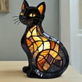 thumbnail image 2 of Cat Lamp, Cat Lamp Stained Glass,Retro Cats Stained Resin Tabletop Night Light,3D Cute Pet Led Table Light (A1), 2 of 6