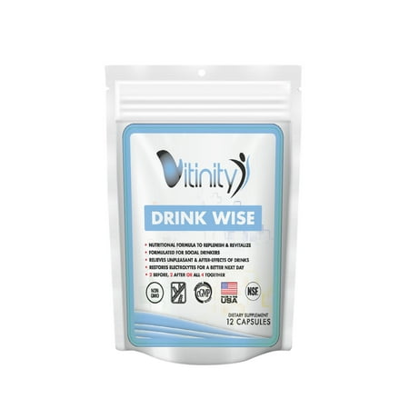 Drink Wise - Hangover Prevention Pills - Morning After Drinking Supplement - After Alcohol Recovery Rehydration - Anti Hang Over Nutrient, Vitamins, & Electrolyte Replenishment - (12 (Best Recovery Drink For Insanity)