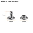 thumbnail image 2 of 300 Sets Leather Rivets 8 x 8mm Metal for Leathercraft, Silver Tone, 2 of 6
