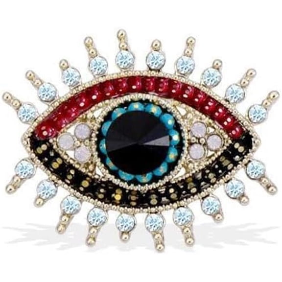 Lucky Charm Evil Eyes Brooch Women Fresh Water Pearl and Rhinestone Crystal Vintage lapel Pin for Wedding Party Multipurpose Brooch Shawl Clip for Women's Dress Banquet Party Jewelry Gift