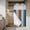 Blue, variant on Sage Green No Hook Shower Curtain Waterproof,Bathroom Curtains with Snap in Liners and See Through Top Window,Farmhouse Wood Grain Vintage Brown Striped Hotel Style Bathtub Curtains Shower 48"Wx72"L